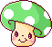 cute green mushroom